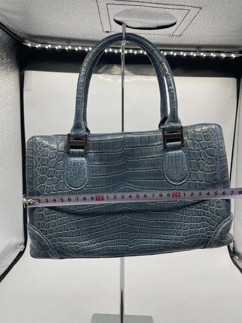 GRES グレ クロコダイル ハンドバッグ ブルー系