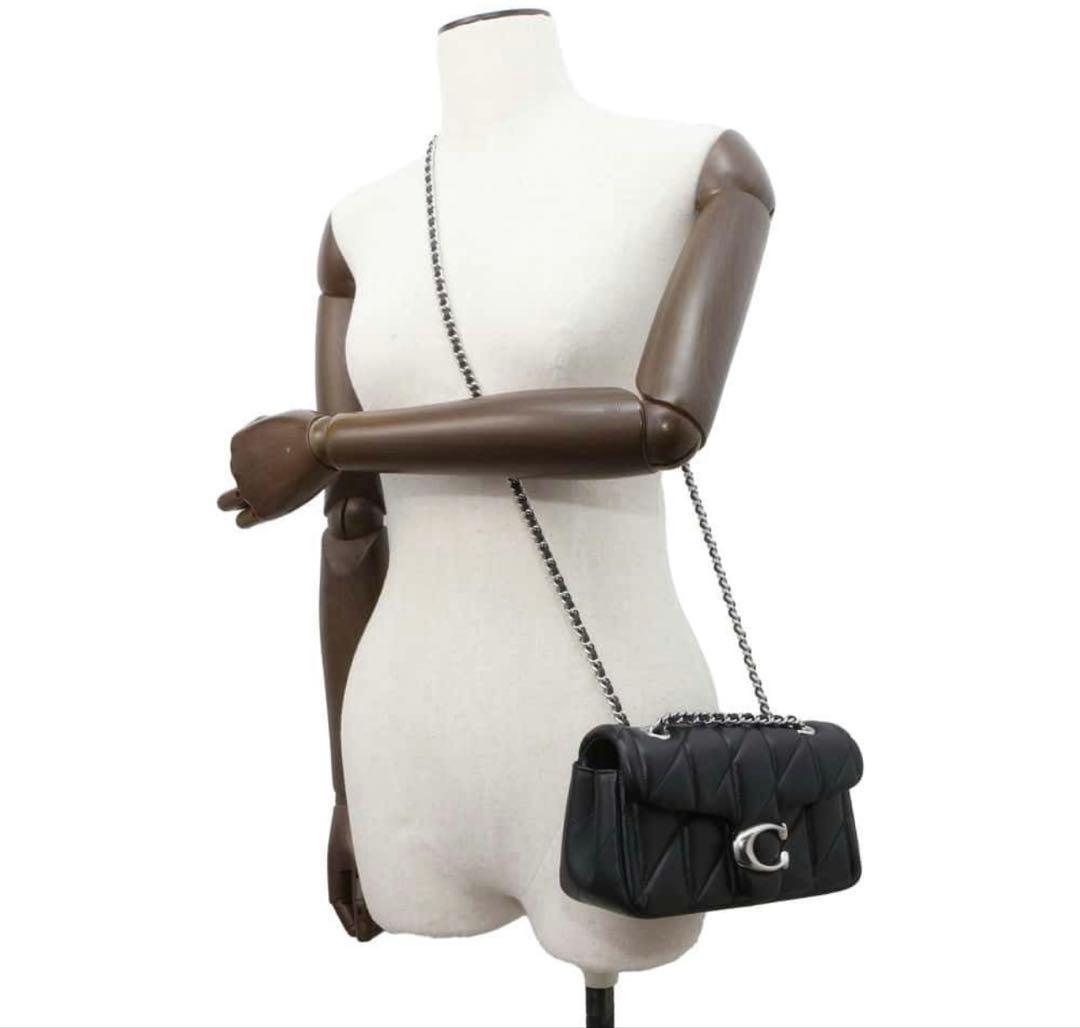 COACH タビー 20 キルティング ショルダーバッグ　ブラック　シルバー金具