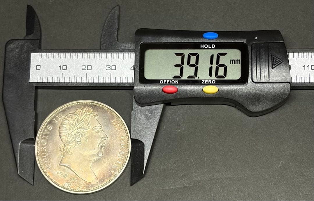 【1817年】ジョージ3世 英国クラウン銀貨 直径39.16mm
