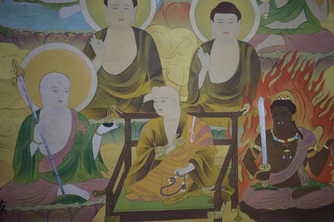 真作/島田葆光/十三仏図/十三佛図/布袋屋掛軸HI-996