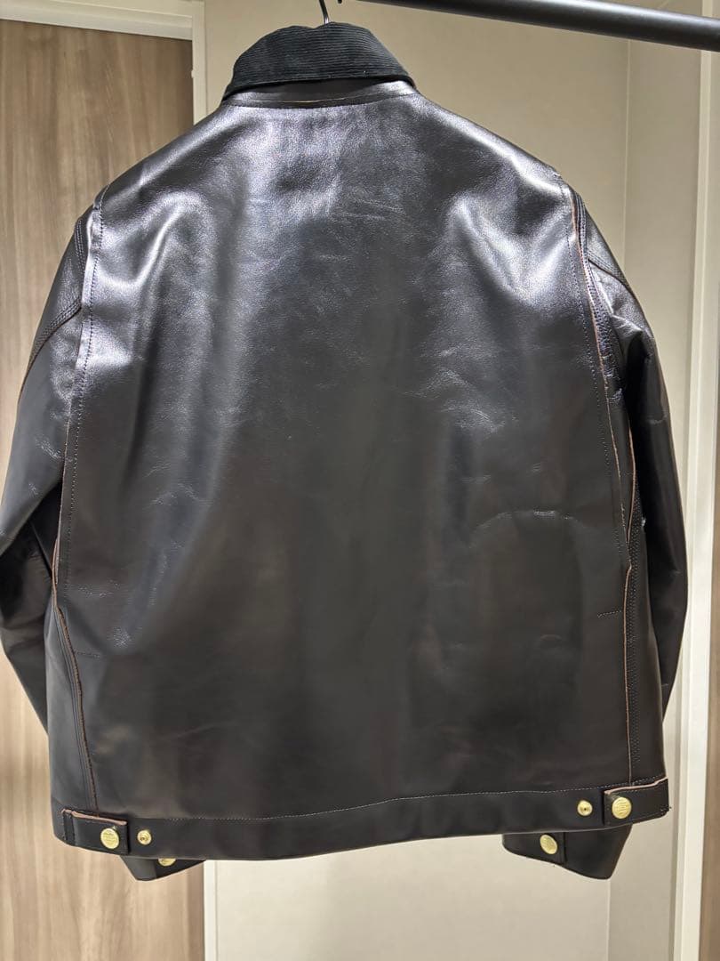 黒1 S sacai carhartt wip レザー　ジャケット　新品タグ付