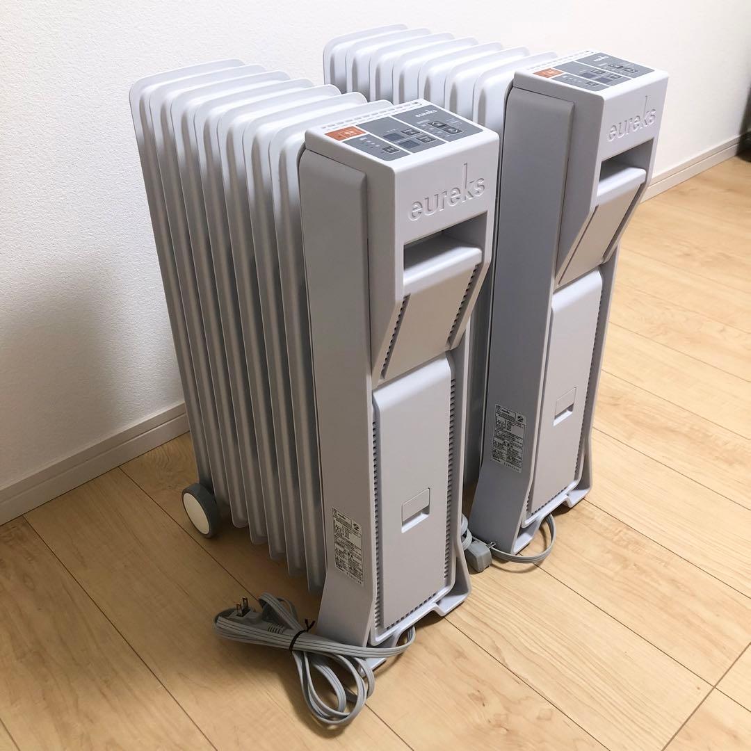 【美品】eureks オイルヒーター 14-26℃温度設定 タイマー付2台セット