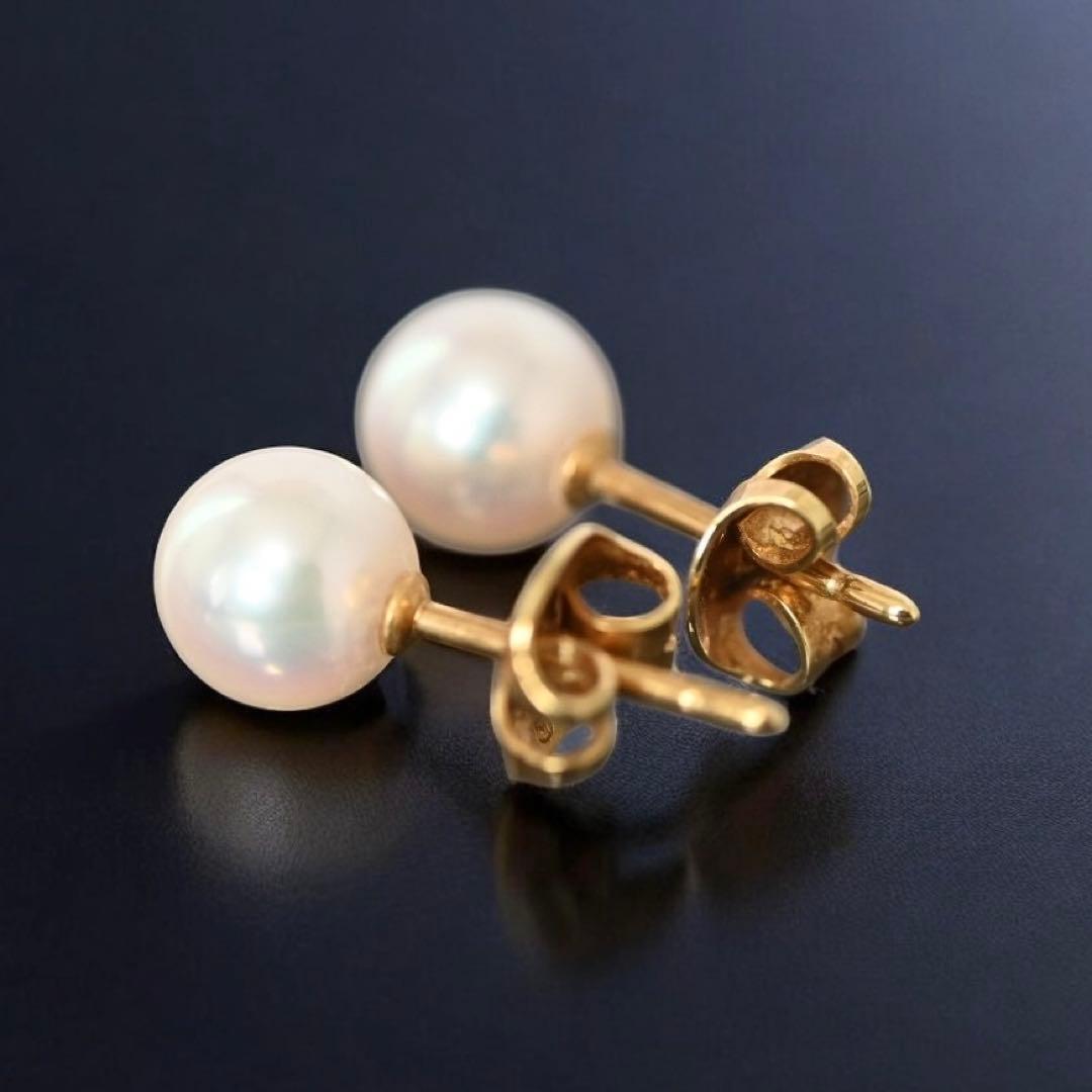 【最高峰】ミキモト　オーロラ　花珠級　ピアス　K18 アコヤ　パール　本真珠