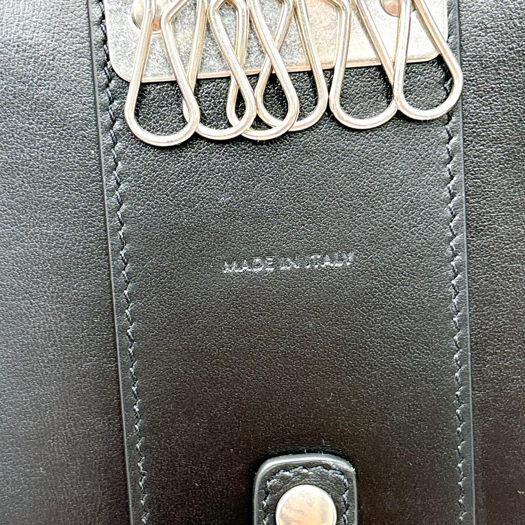 極美品＊ CELINE セリーヌ クロコ型押し レザー 6連キーケース ブラック