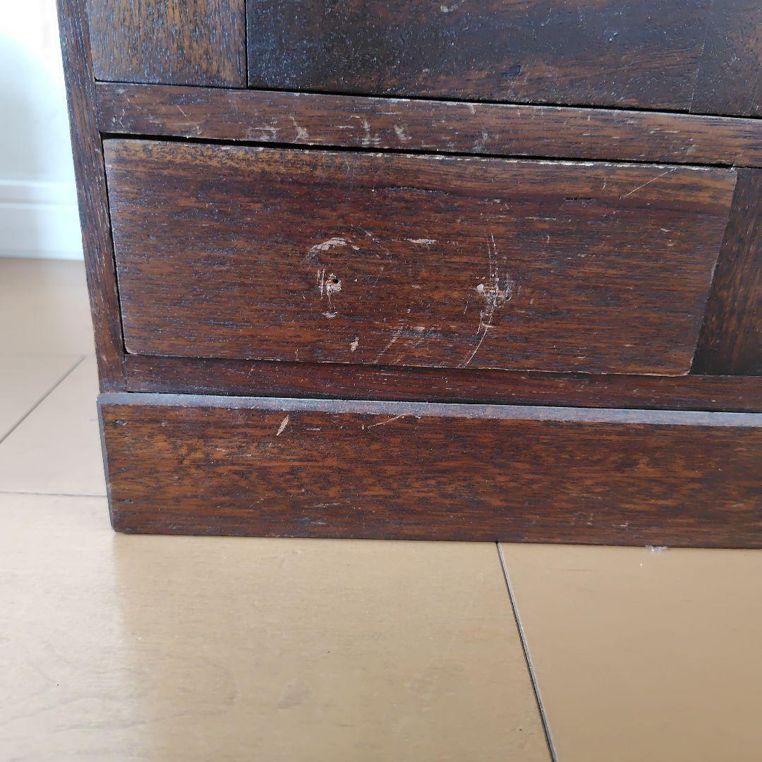 木製キャビネット ダークブラウン 2引き出し