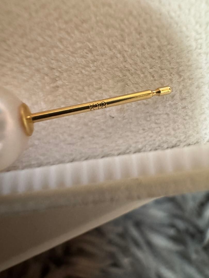 試着のみ！あこやパールピアス あこや真珠 花珠 K18 18金