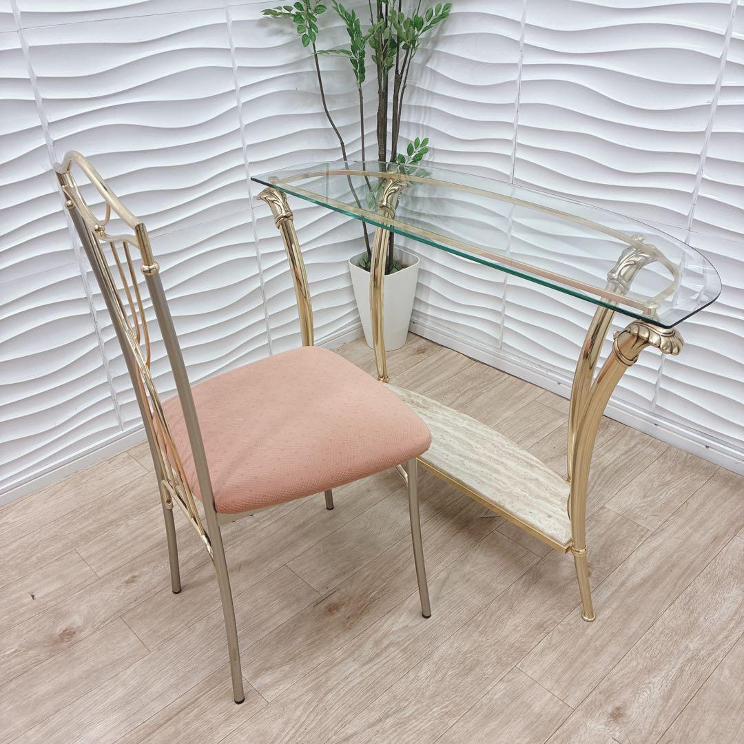 ◇大阪府 神戸市 配達無料！◇イタリア製ガラステーブル◇スペイン製アイアンチェア