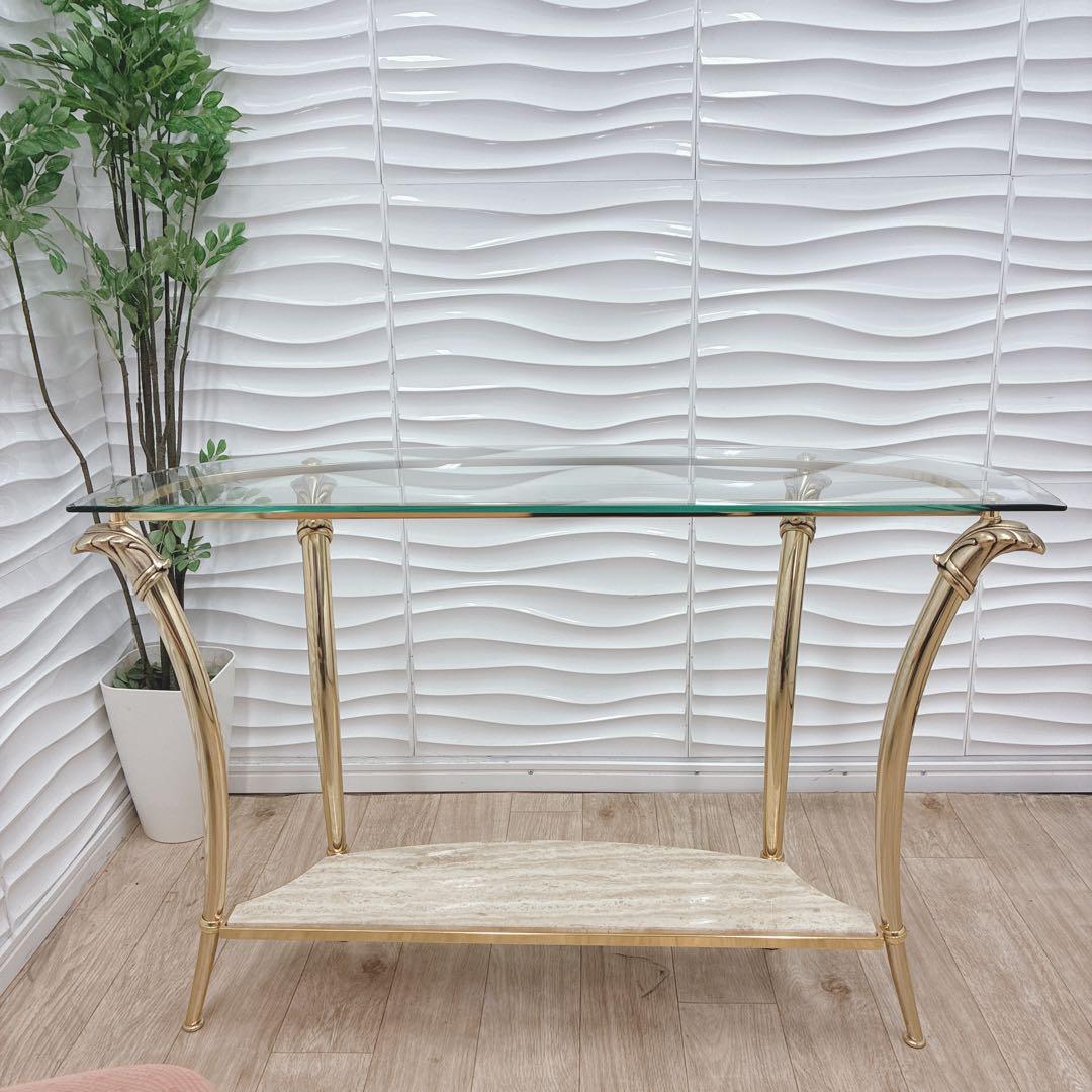 ◇大阪府 神戸市 配達無料！◇イタリア製ガラステーブル◇スペイン製アイアンチェア