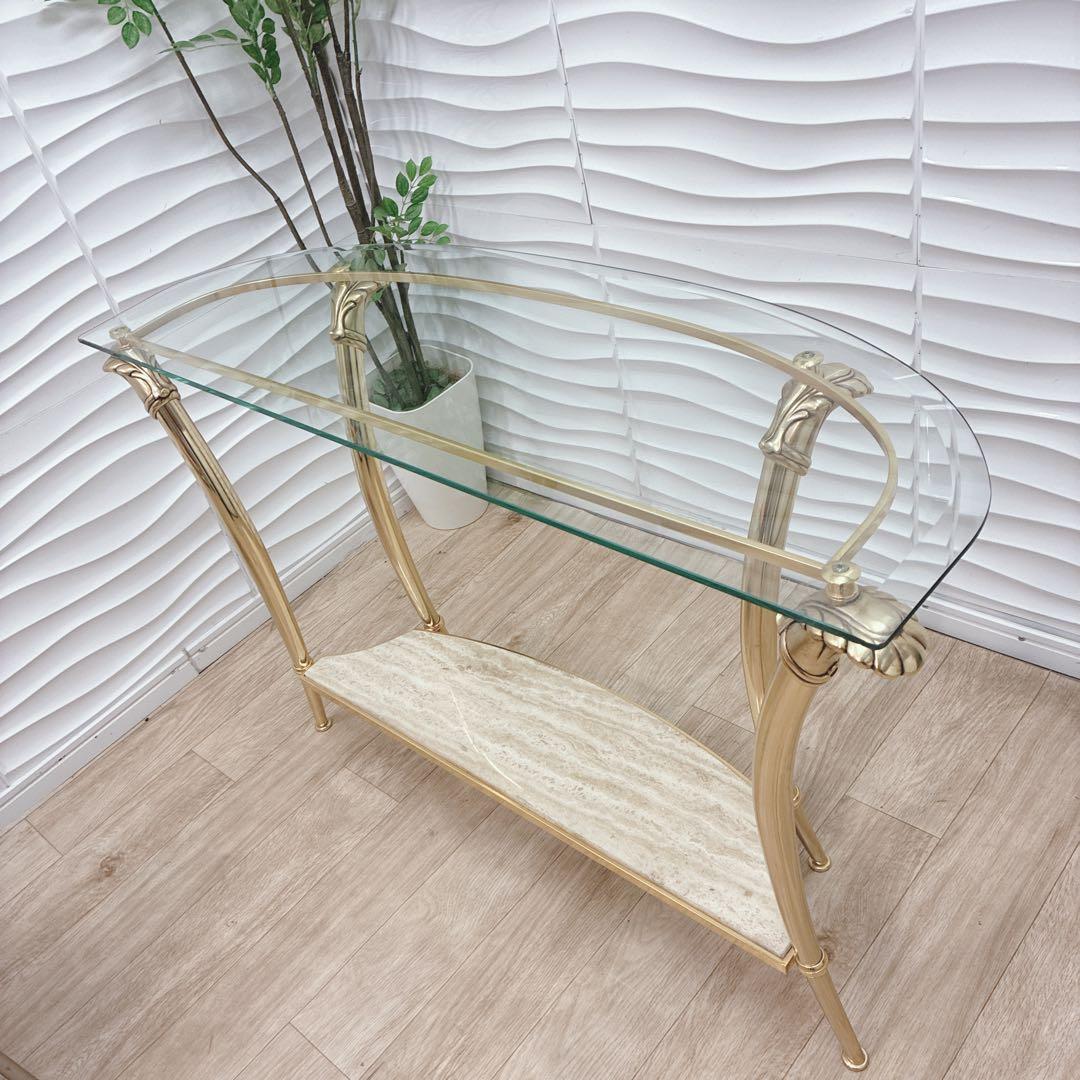 ◇大阪府 神戸市 配達無料！◇イタリア製ガラステーブル◇スペイン製アイアンチェア