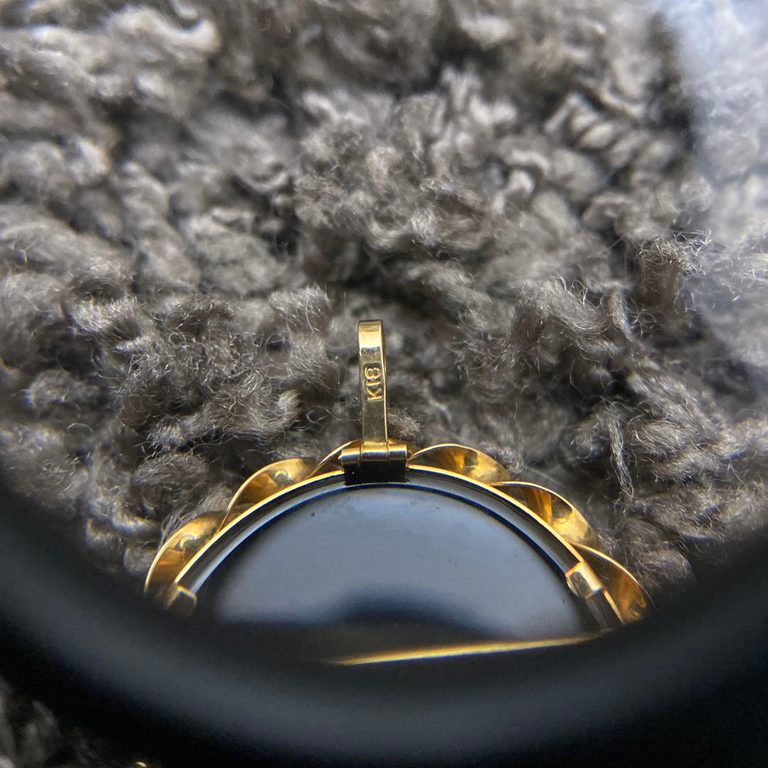 K18 カメオ　メノウ　ヴィンテージ　瑪瑙　ブローチ　ネックレストップ