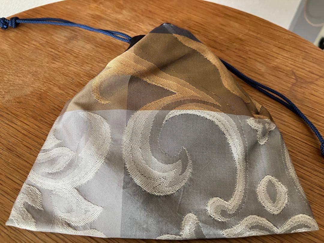 和装用バッグセット シルク混紡 竹製ハンドル