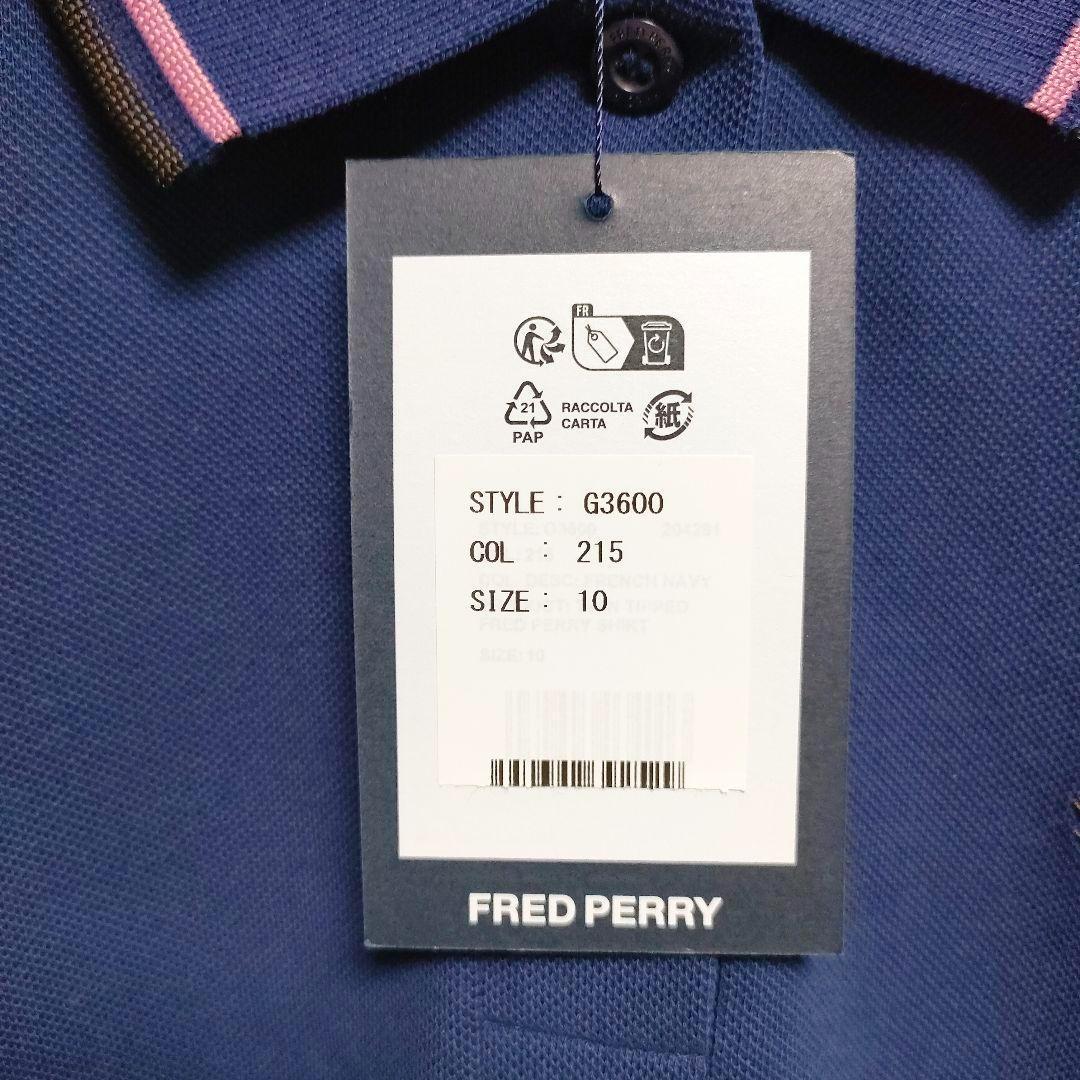 【未使用タグ付】フレッドペリー　ポロシャツ　G3600　刺繍ロゴ　レディース　M