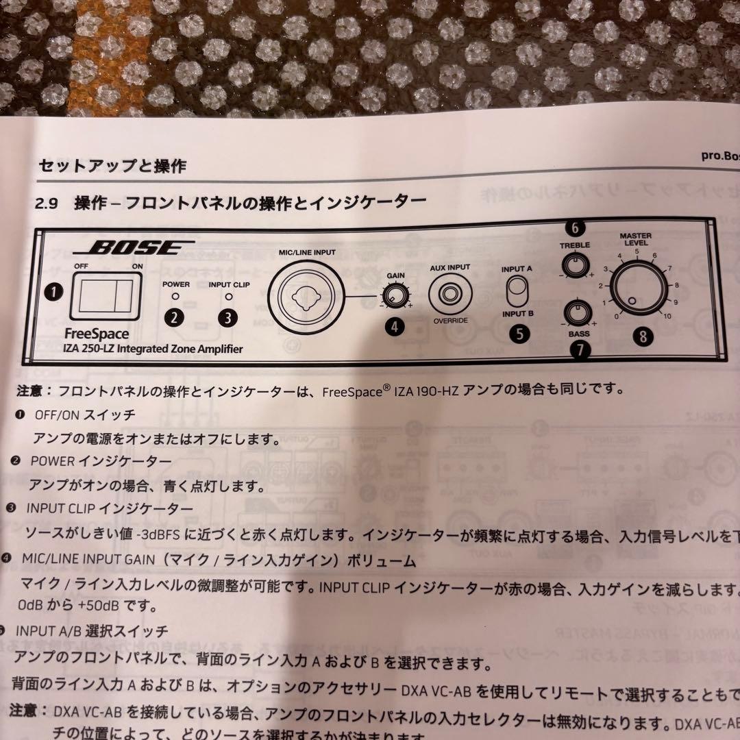 BOSE IZA 250-LZ インテグレーテッドゾーンアンプ