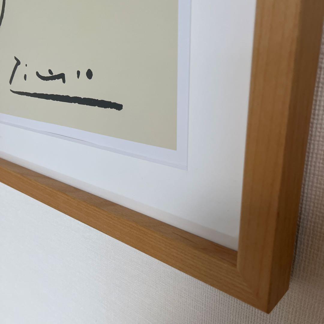 パブロ・ピカソ アートフレーム ハト 複製画 絵　木枠　71×55センチ