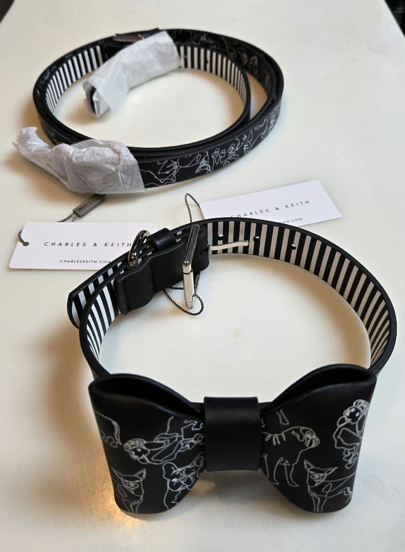 CHARLES & KEITH 犬用リボン首輪&リード