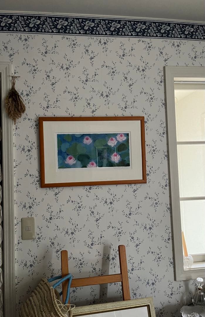 40×62版画　ジニー・キム　睡蓮　限定ジクレー　サイン、ED、証明書 額装