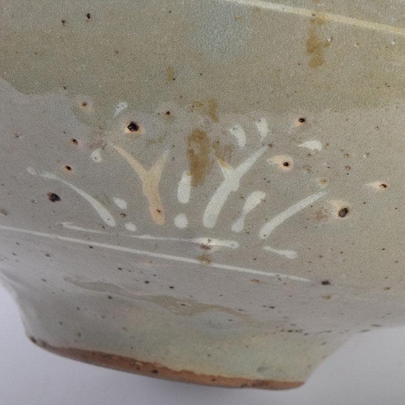 朝鮮美術　李朝　高麗青磁　象嵌花文碗　金継ぎ直し　V　R8968