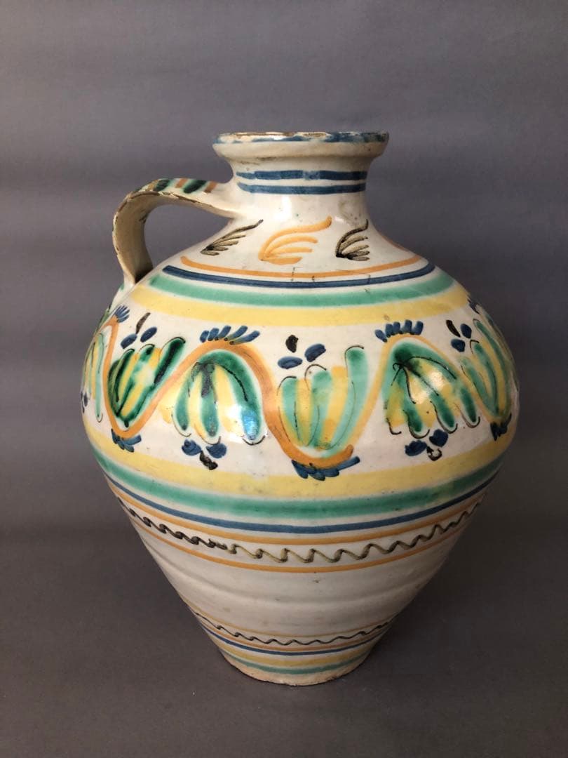 スペイン陶器　アンティーク　壺　水差し　ARZOBISPO