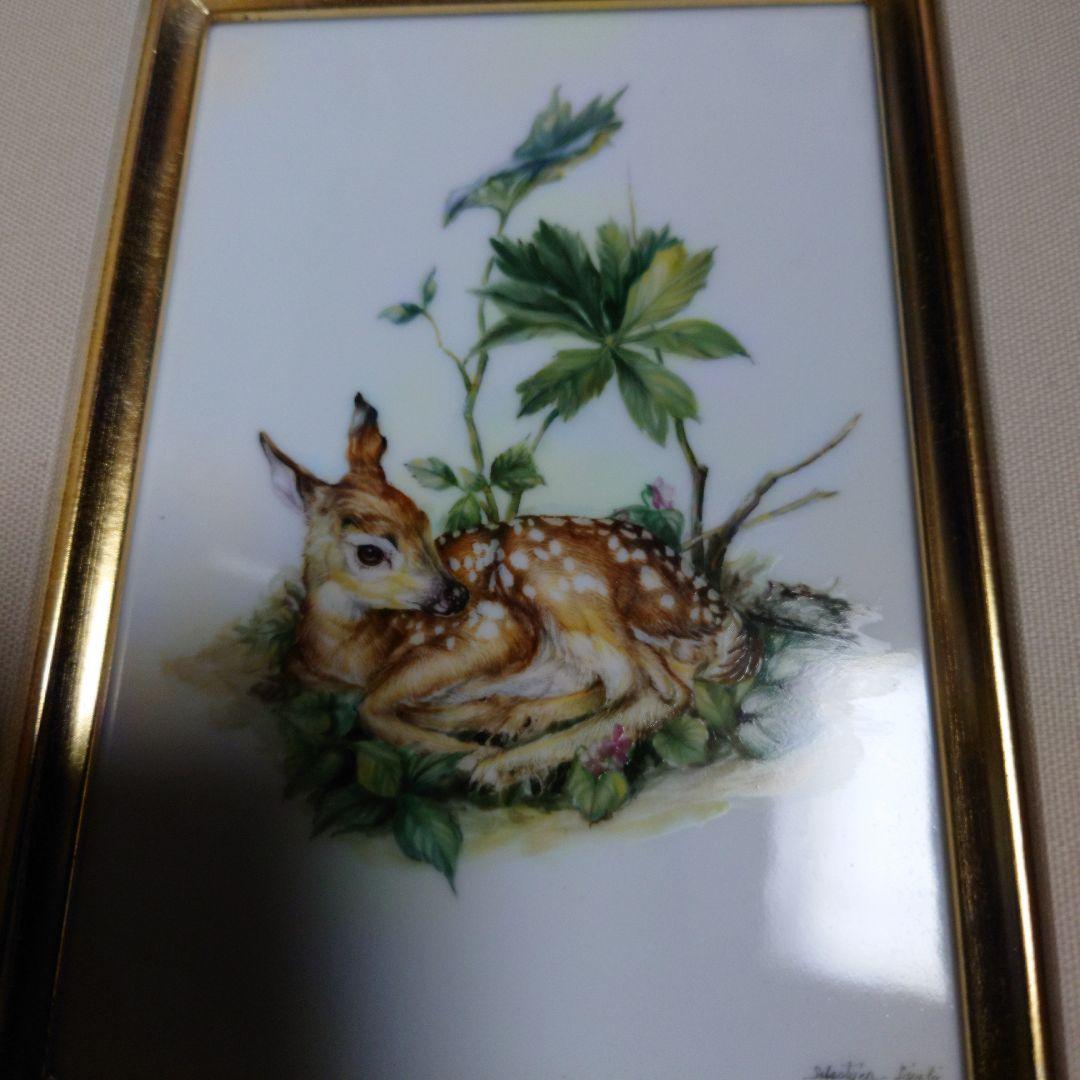 ヘレンド　陶板　バンビ　未使用