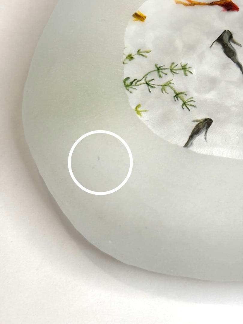 久保裕子さん作　ガラス　ザリガニ　魚　水草　ペーパーウェイト　文鎮　オブジェ