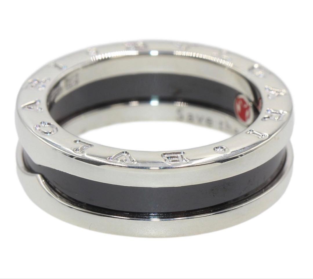 R2786 ブルガリ #53 SV925×黒セラミック B-zeroリング　指輪
