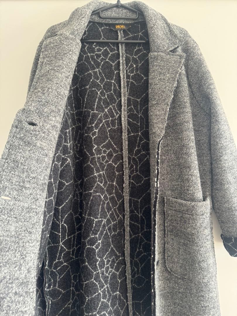 【美品】DIESEL グレー チェスターコート　ウール