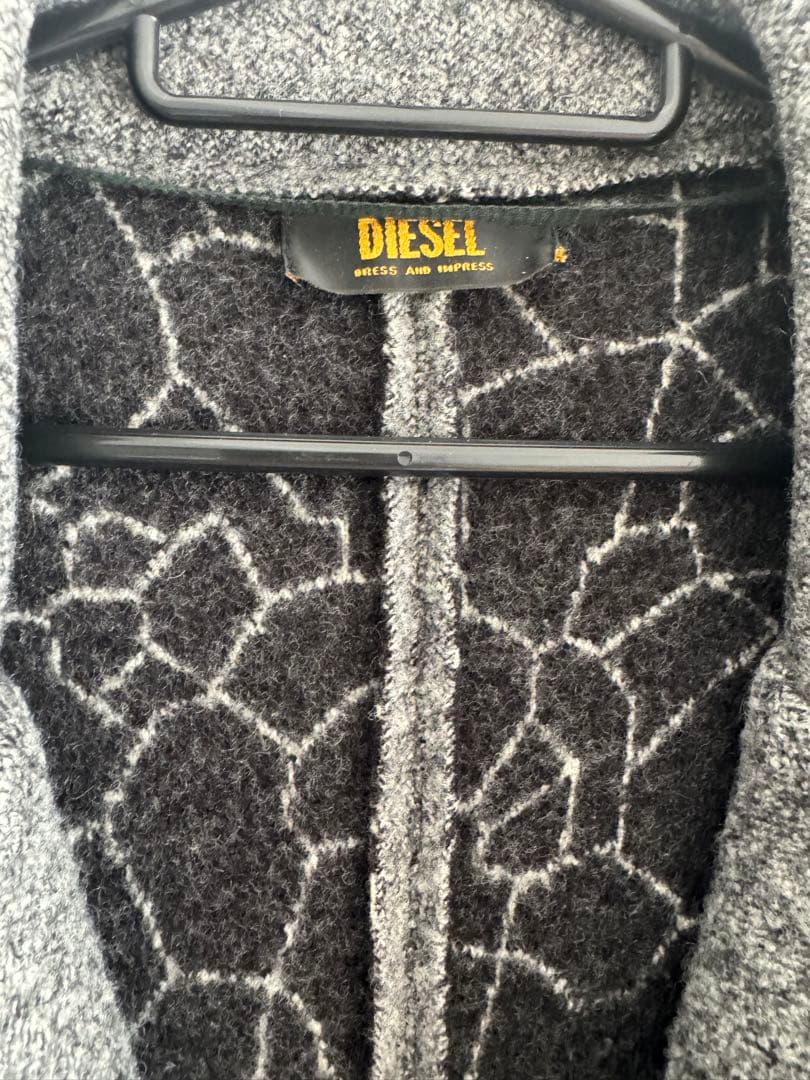 【美品】DIESEL グレー チェスターコート　ウール