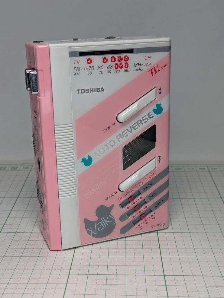 整備済み　東芝　KT-PS10　WALKY　アヒル柄　ラジオカセットウォークマン