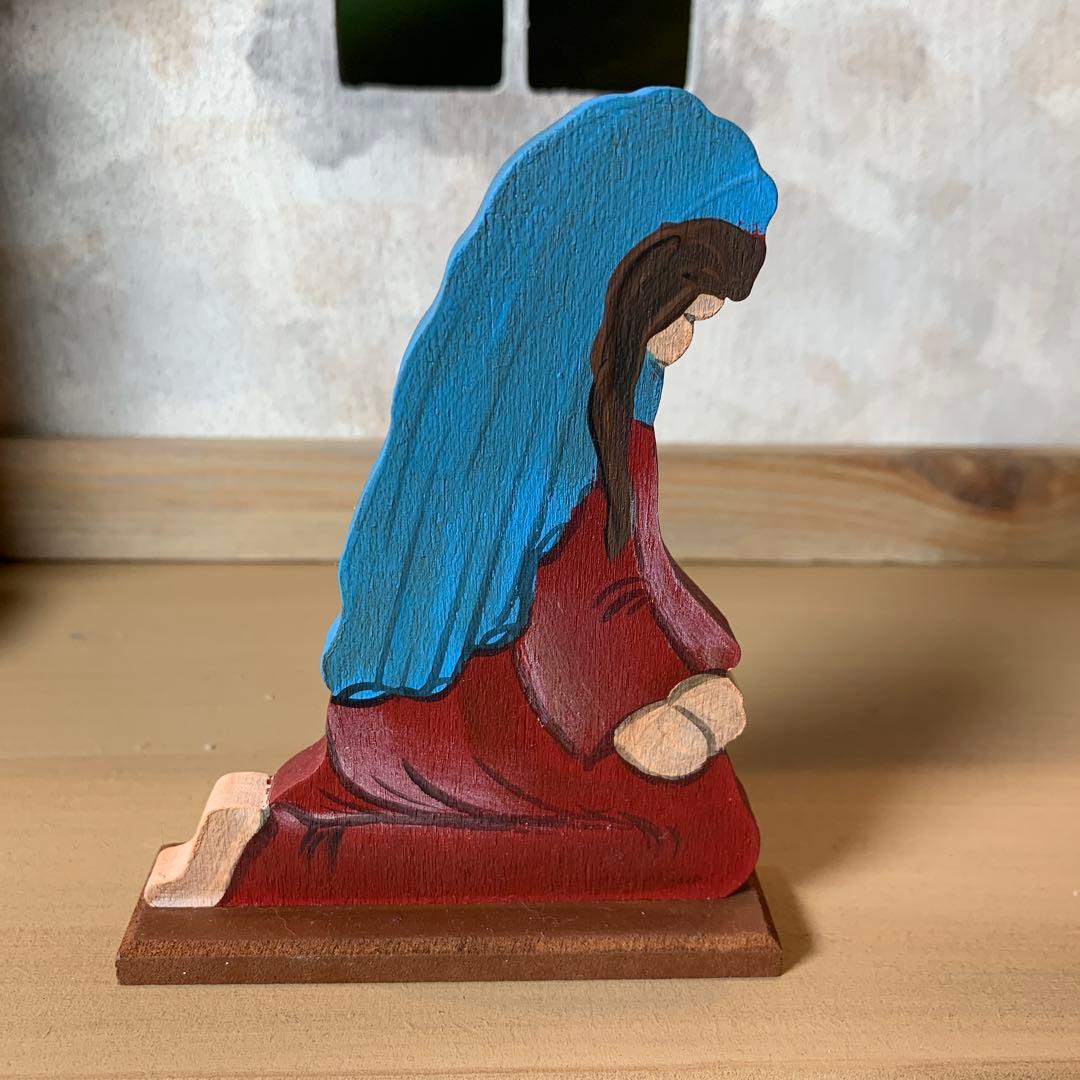 ドイツ製　木製人形　レアな大型のビンテージの手書きの￼可愛いクリッペ人形セット！