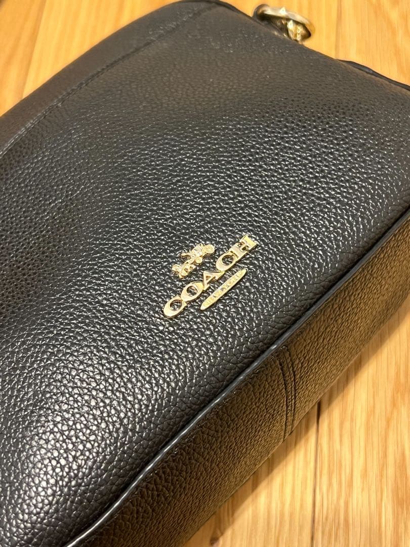 【未使用品】COACH タッセルブラックレザーバッグ