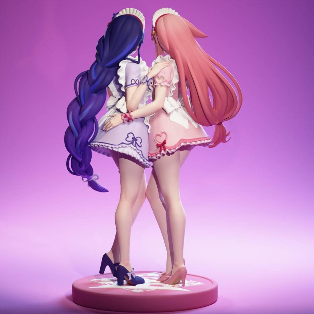 未塗装未組立　ガレキ　ガレージキット　フィギュア　原神　雷電将軍　八重神子　影