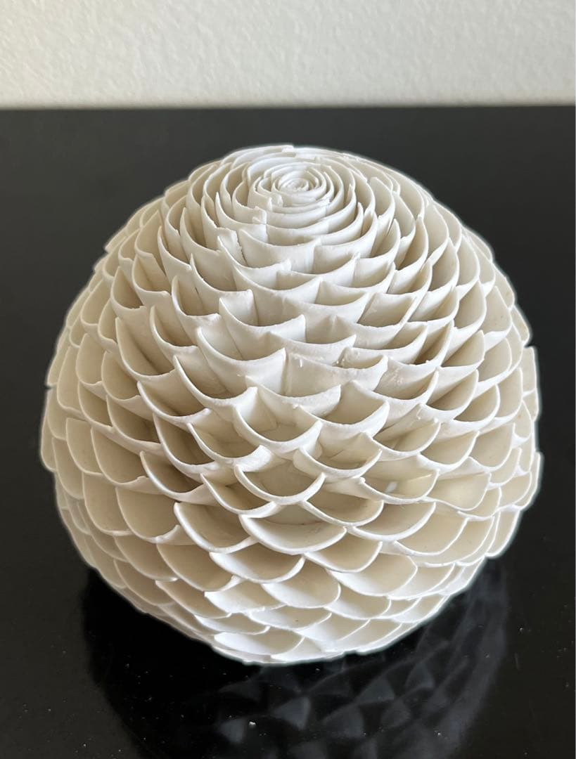 山元規子　オブジェ　陶ー卵殻ー　　（L）見立て　茶室飾　茶道　インテリア　アート