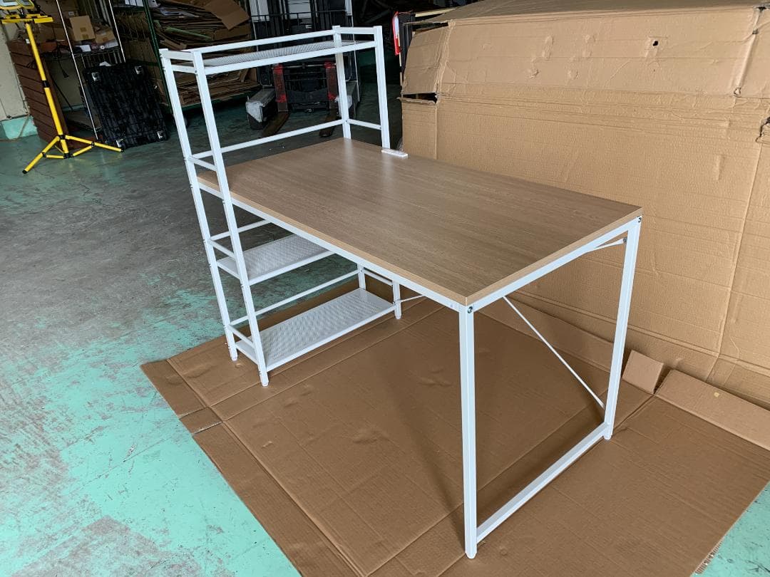 コンセント付き 収納ラック付き デスク 幅120MRPE-1260(WN/IV)