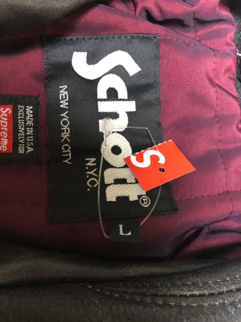 ジャケット・アウター Supreme x Schott Leather Racer Jacket L