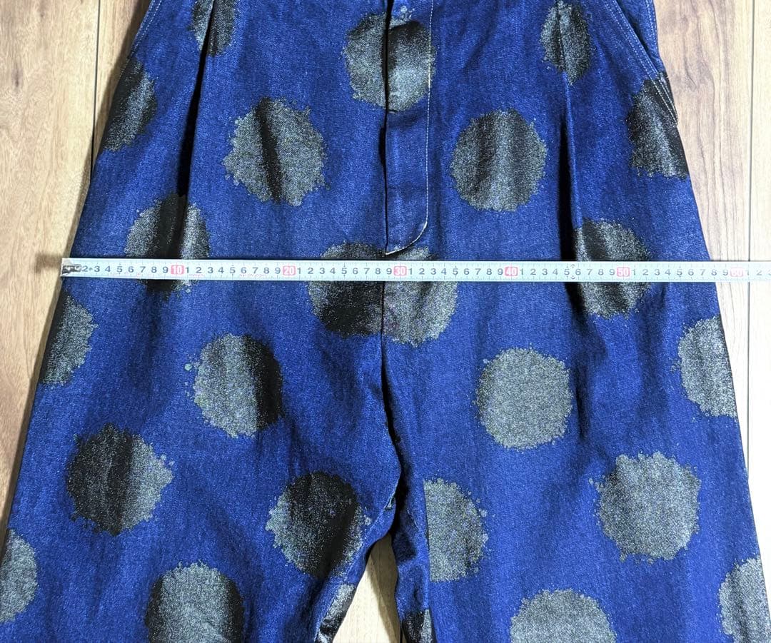 じ*ん様 Y's‥‥ ワイズビー ヨウジヤマモトドット柄プリントデニムサルエルパ