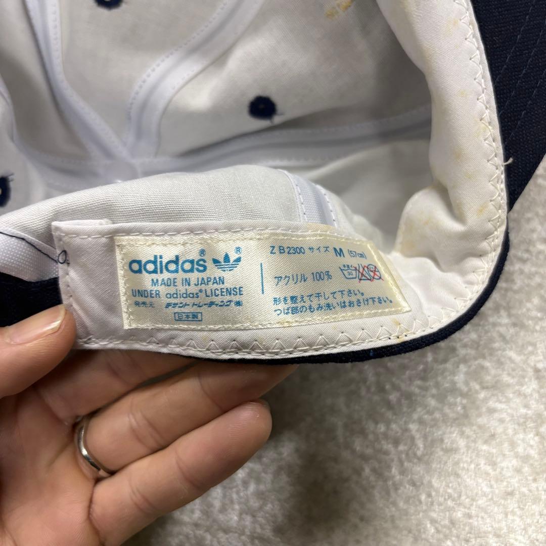 デッドストック⭐︎80sオールドアディダス デサント製キャップ トレフォイルロゴ