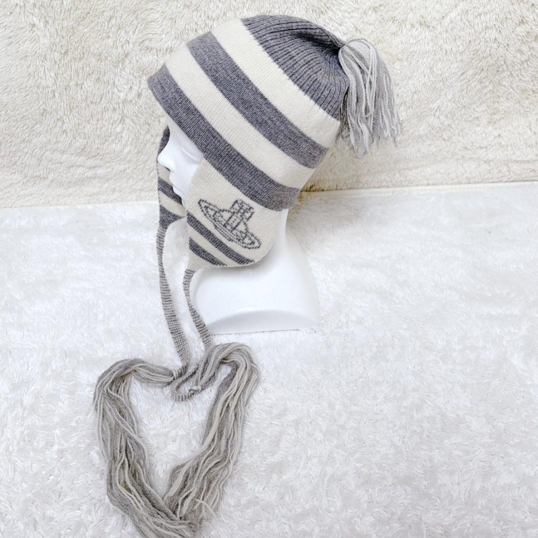 希少✨ Vivienne Westwood 耳当て ニット帽 ポンポン オーブ