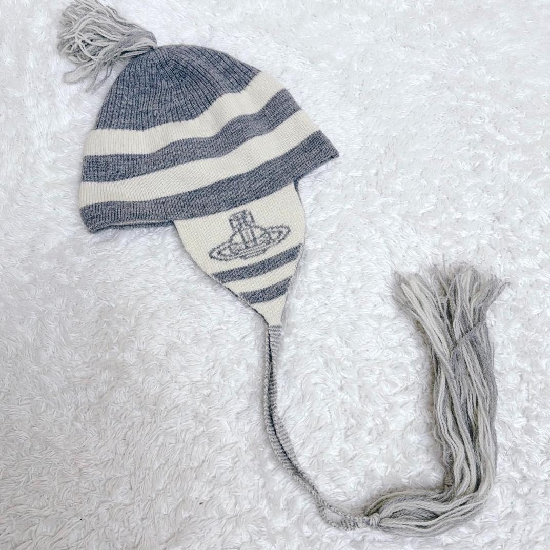 希少✨ Vivienne Westwood 耳当て ニット帽 ポンポン オーブ