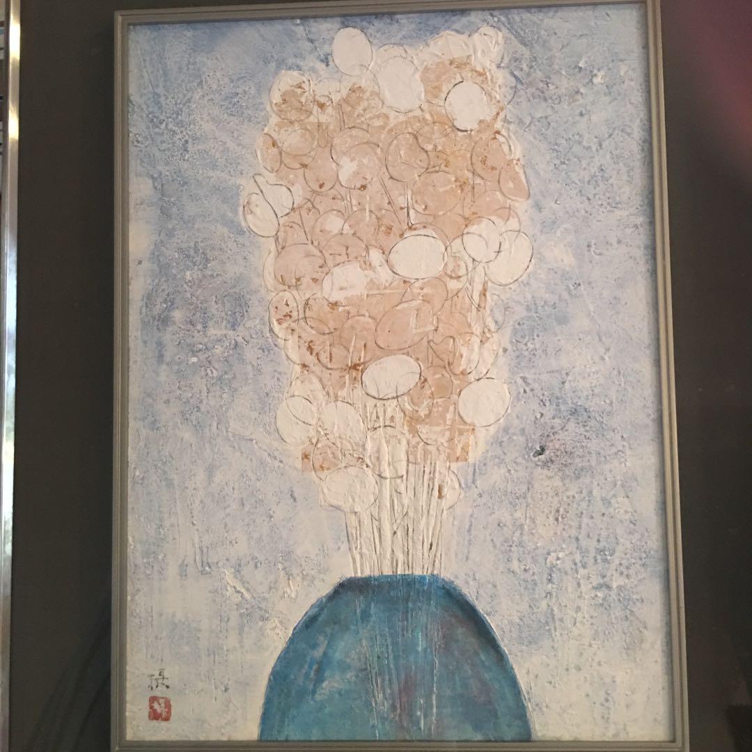 朝倉摂  画伯  絵画 紫陽花の花　#朝倉摂　#大舞台画家