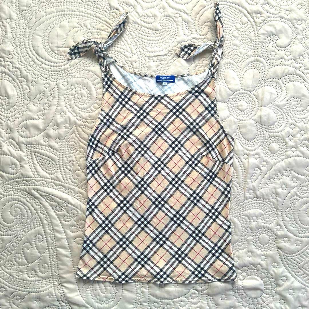 バーバリーブルーレーベル　チェック柄タンクトップ 38
