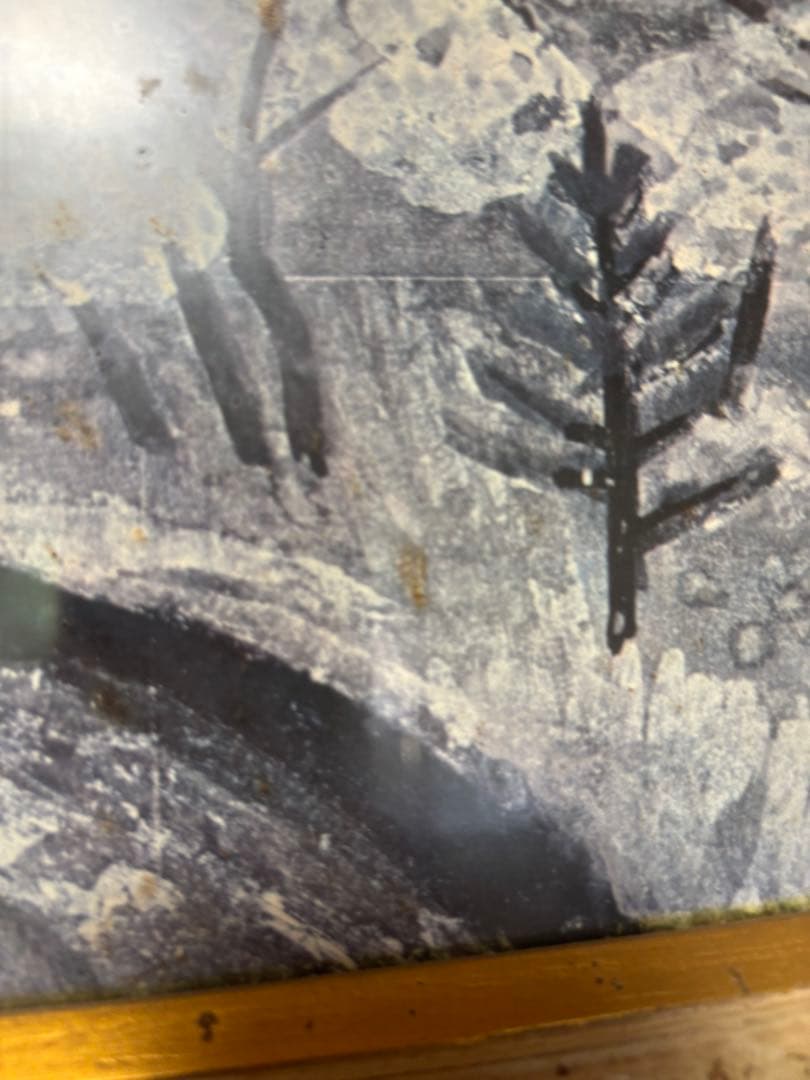 モノクロ自然風景画 金色フレーム