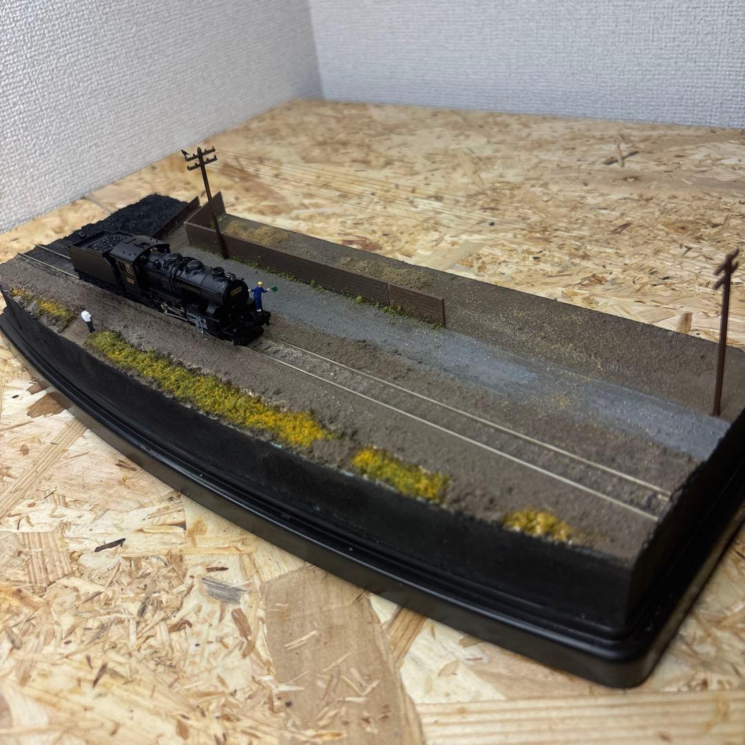 【ケースあり】Nゲージ保管用ジオラマ 撮影背景 -晩秋の機関区脇線ベース-