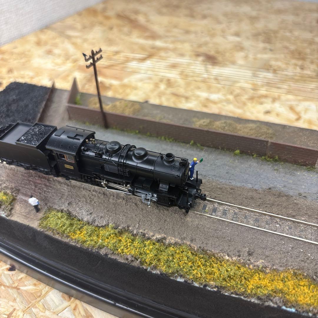 【ケースあり】Nゲージ保管用ジオラマ 撮影背景 -晩秋の機関区脇線ベース-