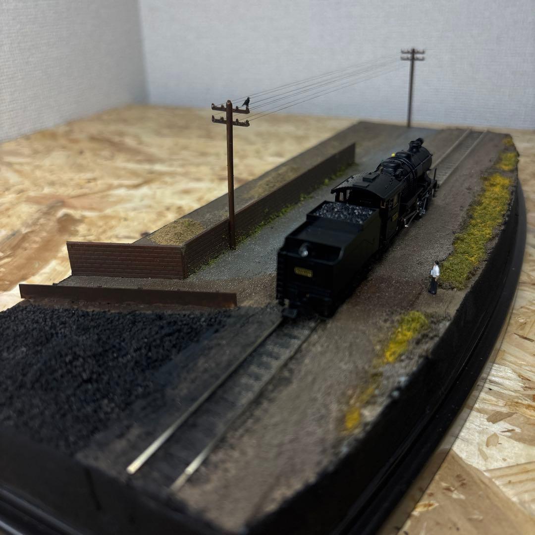 【ケースあり】Nゲージ保管用ジオラマ 撮影背景 -晩秋の機関区脇線ベース-