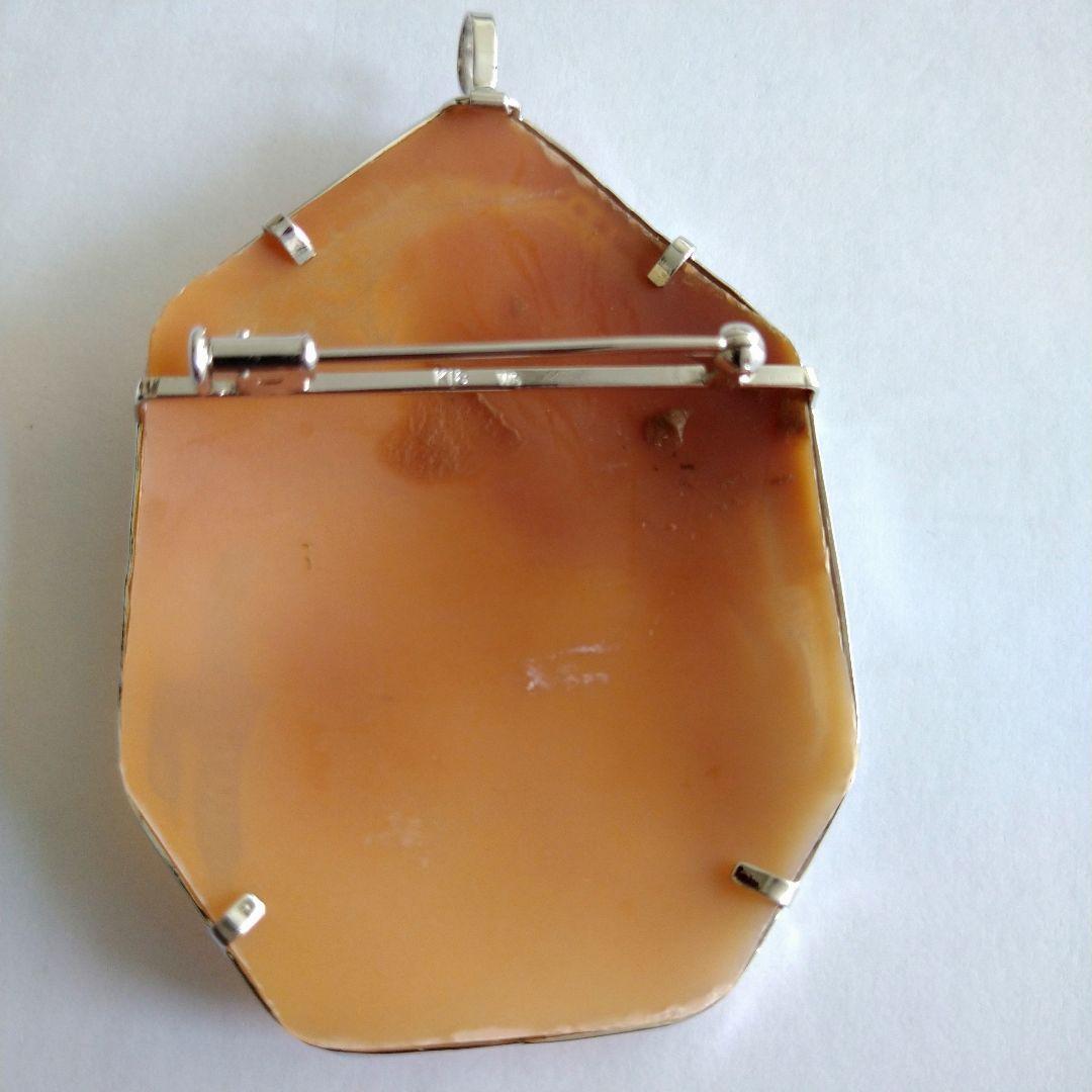 生ハムメロン✤作家ものシェルカメオ✤K18WG『ラッパを吹く少年』