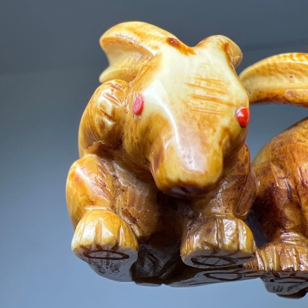 極上寛公銘　ウサギ根付　23g 東Y8-0114☆2F