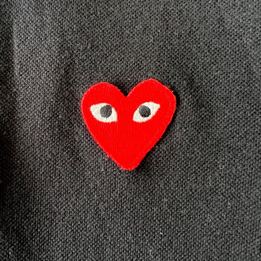 コムデギャルソン ポロシャツ ワンポイント 刺繍 ロゴ ハート