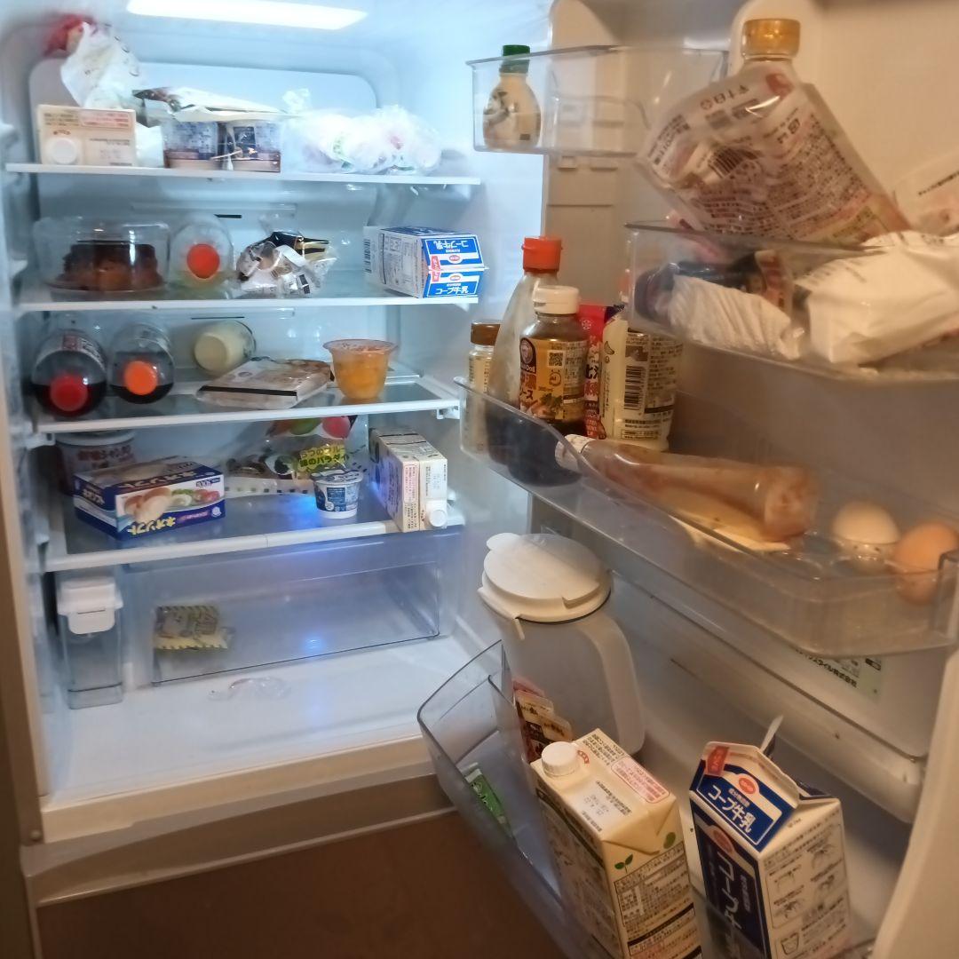 シルバー 4ドア冷蔵庫 野菜室付き