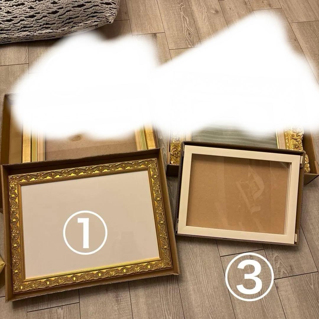ゴールド装飾木製額縁2つセット