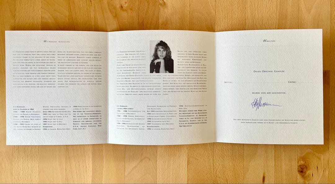 真作 油彩肉筆画　ウット・エルマン　『ひまわり畑のヴィラ』